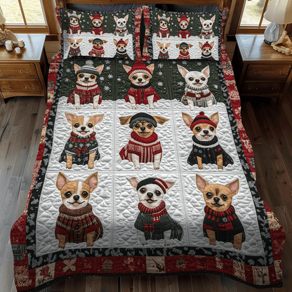 Holiday Chi Delight 3-Piece Quilted Bedding Set NCU0TH2048