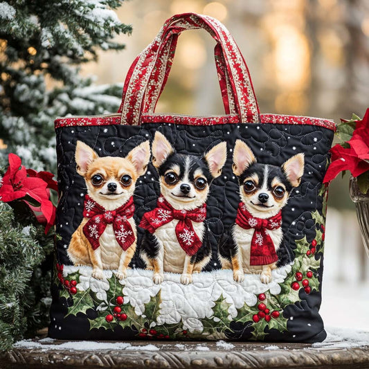 Holiday Chihuahua Quilted Tote Bag NCU0NT9808