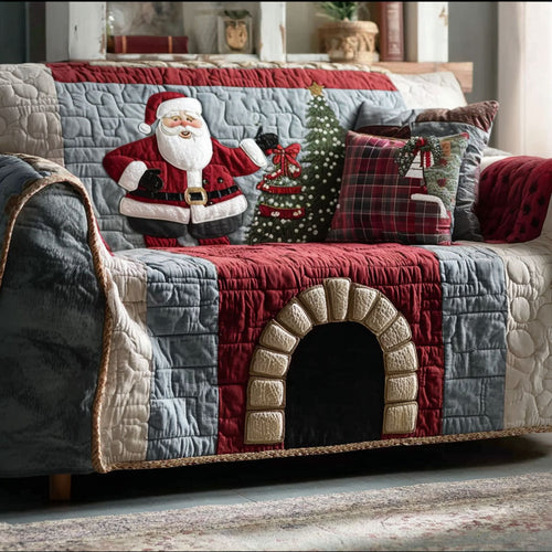 Holiday Chimney Charm Quilted Sofa Cover NCU0PT10718
