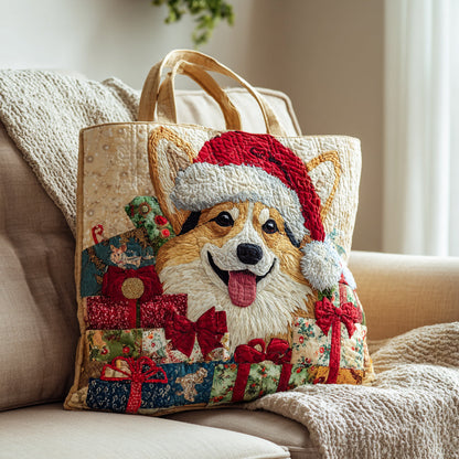 Holiday Corgi Quilted Tote Bag NCU0HH1134
