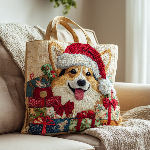Holiday Corgi Quilted Tote Bag NCU0HH1134