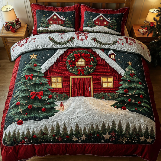 Holiday Cottage 3-Piece Quilted Bedding Set NCU0DK10065