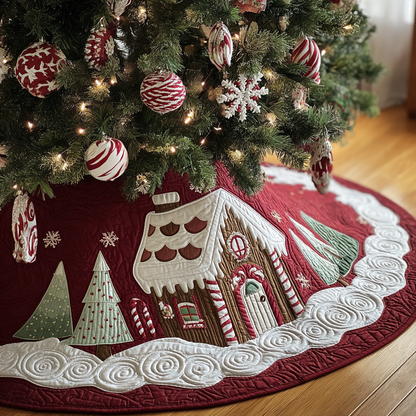 Holiday Cottage Christmas Quilted Tree Skirt NCU0DK11427