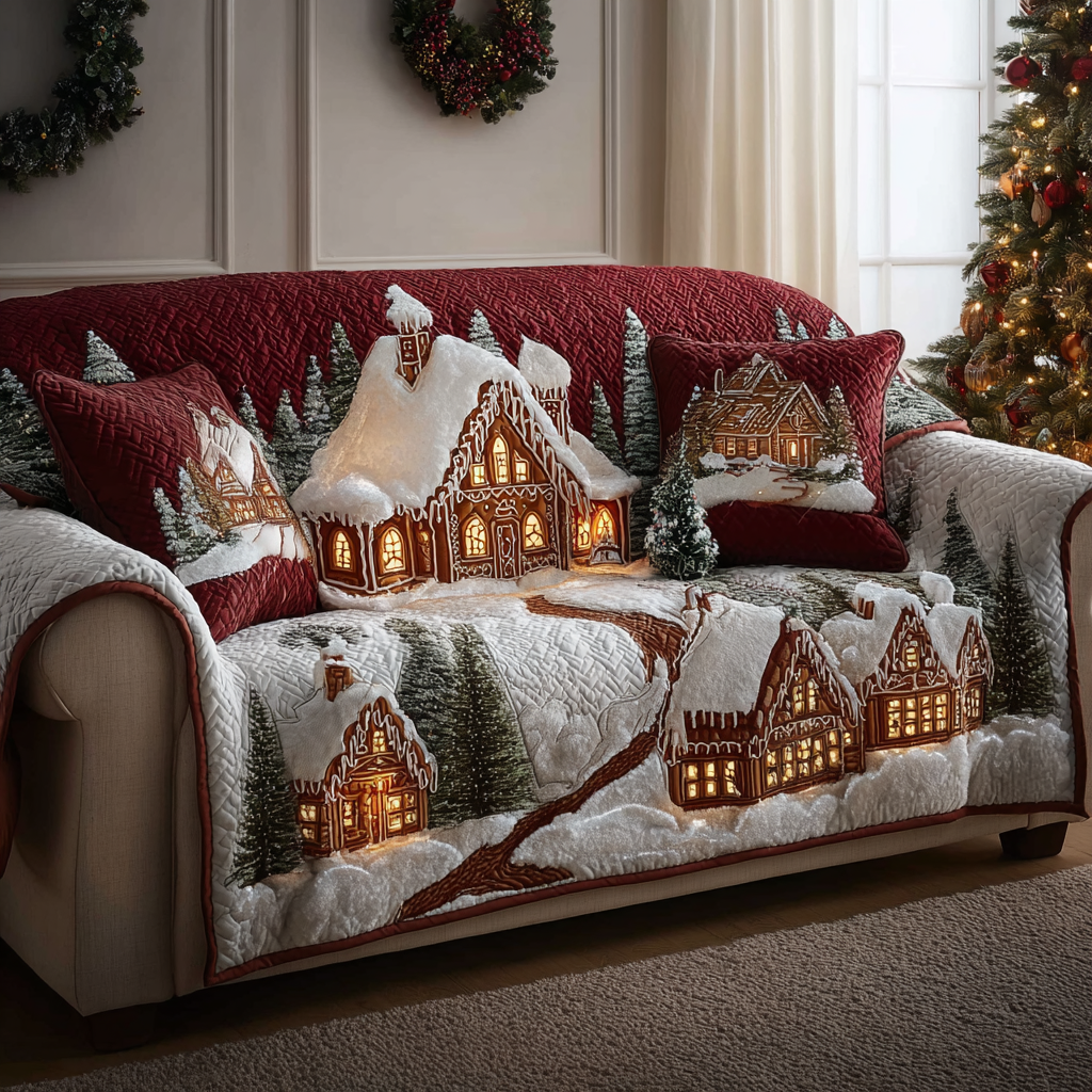 Holiday Cottage Quilted Sofa Cover NCU0DK11475