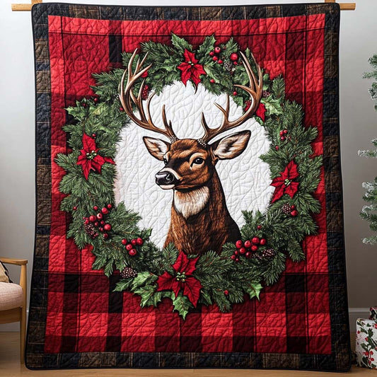 Holiday Deer Quilted Blanket NCU0NT9852