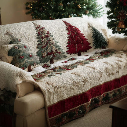 Holiday Evergreen Quilted Sofa Cover NCU0NT11297