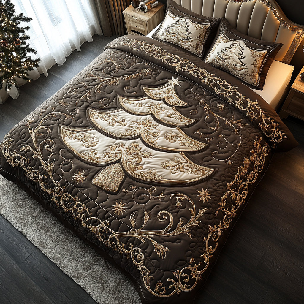 Holiday Fir 3-Piece Quilted Bedding Set NCU0DV8477