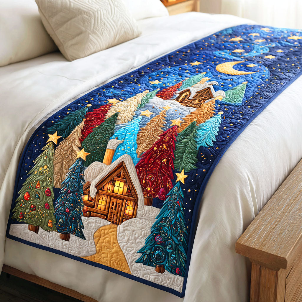 Holiday Fir Quilted Bed Runner NCU0TD565