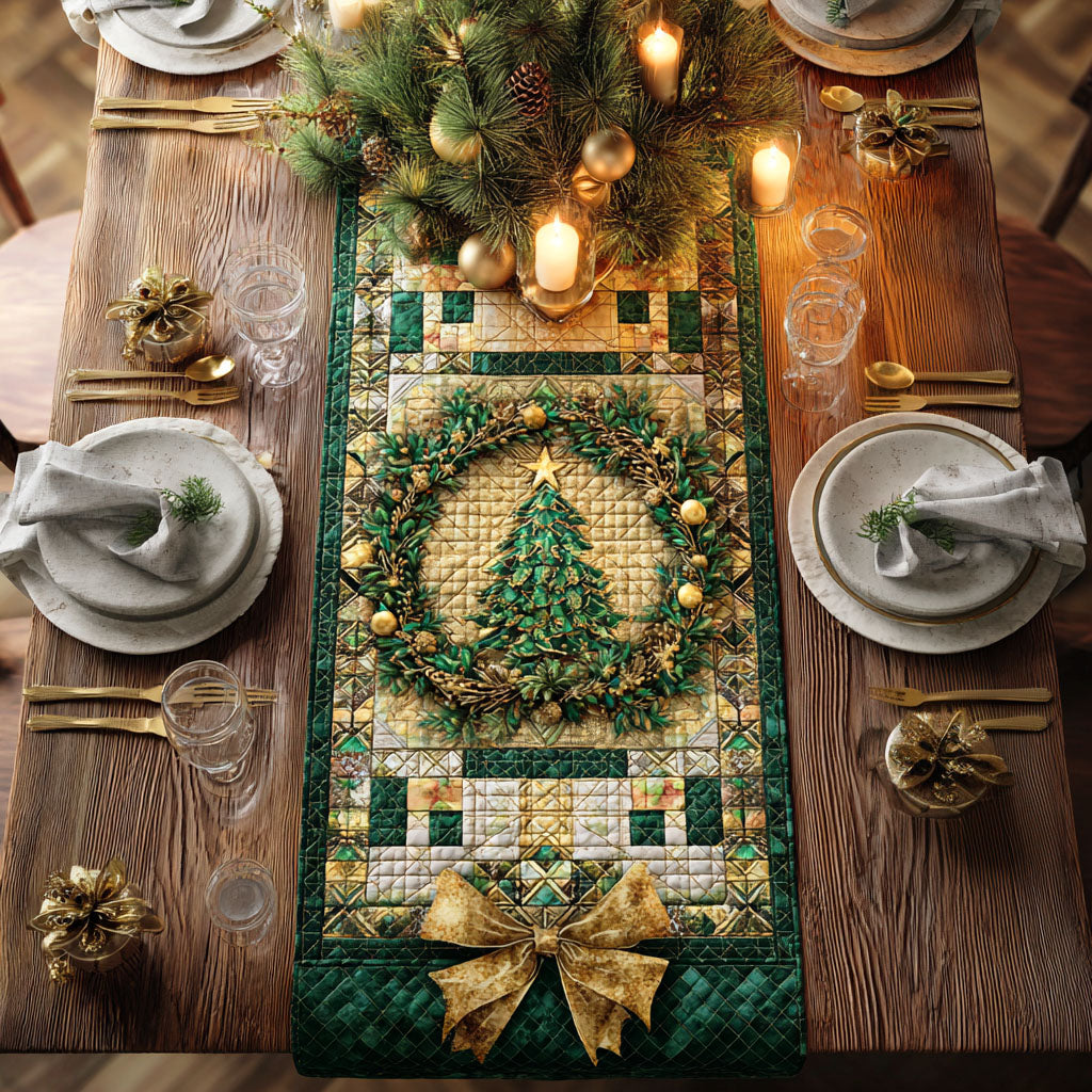 Holiday Fir Quilted Table Runner NCU0TD551