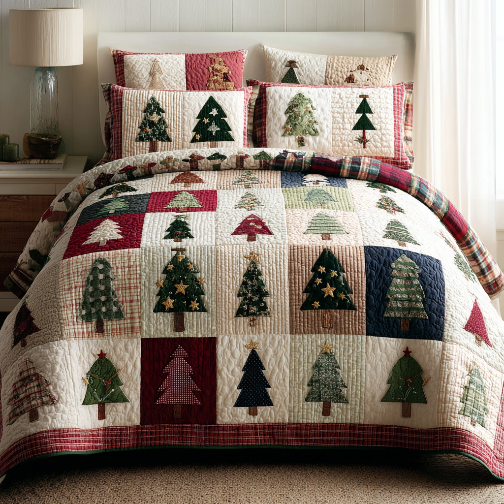 Holiday Forest 3-Piece Quilted Bedding Set NCU0DK11378