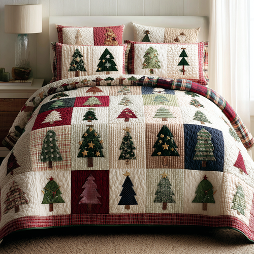 Holiday Forest 3-Piece Quilted Bedding Set NCU0DK11378