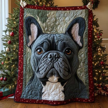 Holiday Frenchie Quilted Blanket NCU0XD445