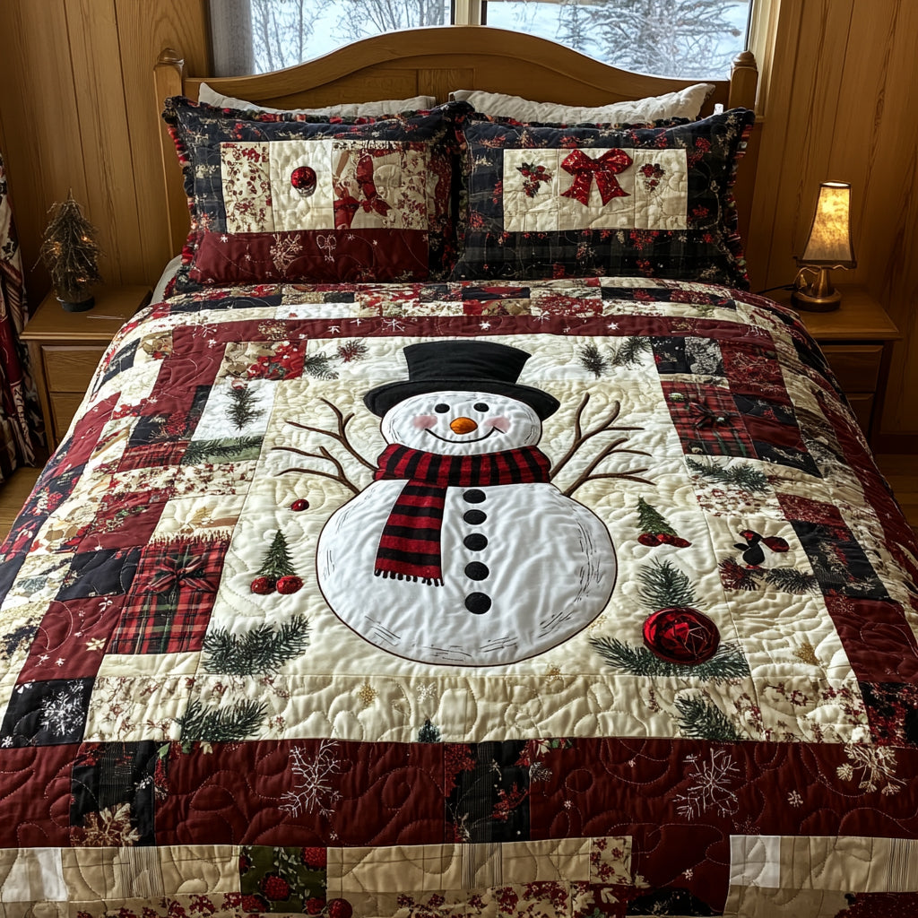 Holiday Frost 3-Piece Quilted Bedding Set NCU0DV8529