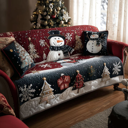 Holiday Frosting Quilted Sofa Cover NCU0PT10527