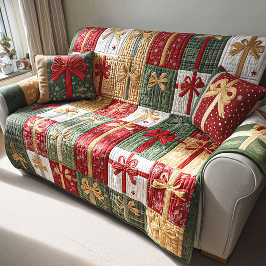 Holiday Gift Charm Quilted Sofa Cover NCU0TD644