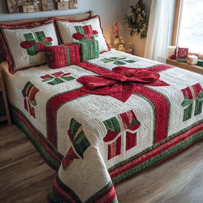 Holiday Gift Parade 3-Piece Quilted Bedding Set NCU0XD589