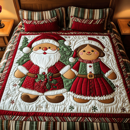 Holiday Gingerbread Snuggles 3-Piece Quilted Bedding Set NCU0TH2216
