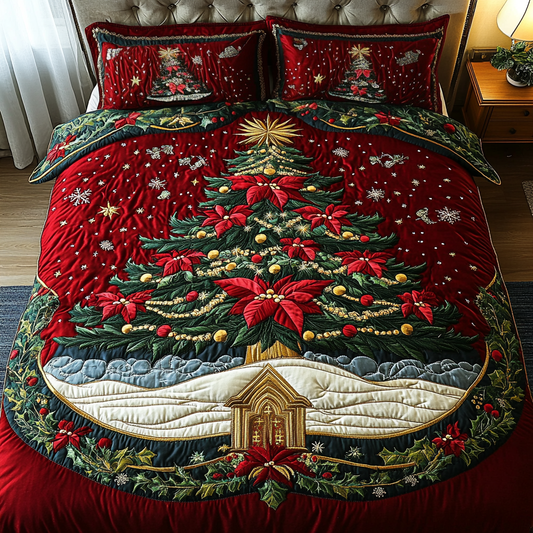 Holiday Glow 3-Piece Quilted Bedding Set NCU0DK9831