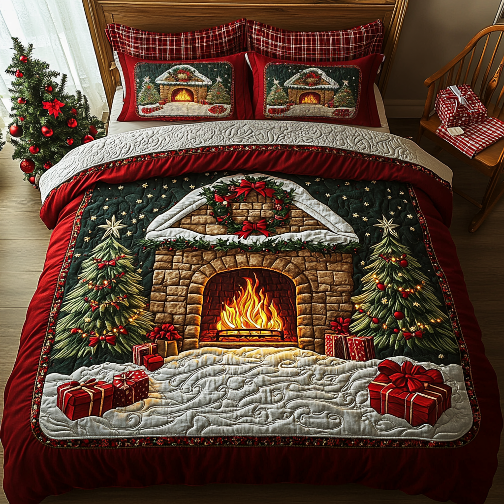 Holiday Glow 3-Piece Quilted Bedding Set NCU0DK9841