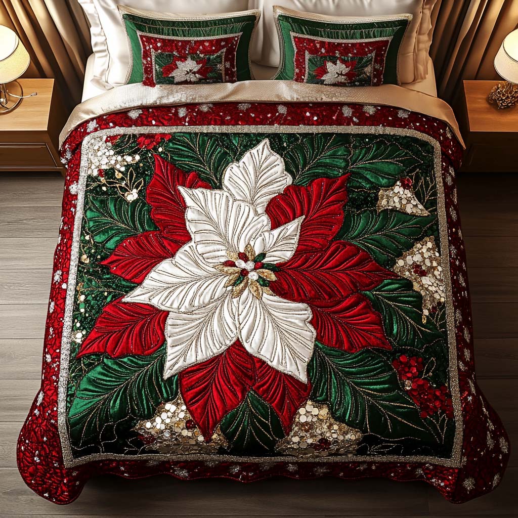 Holiday Glow 3-Piece Quilted Bedding Set NCU0NT2323