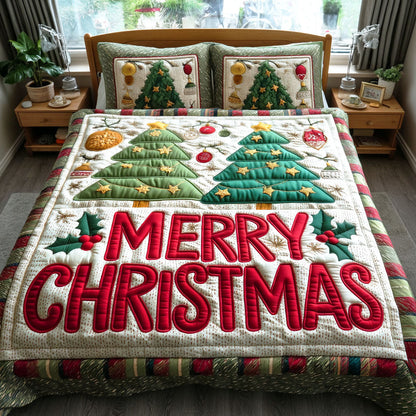 Holiday Glow 3-Piece Quilted Bedding Set NCU0TD908