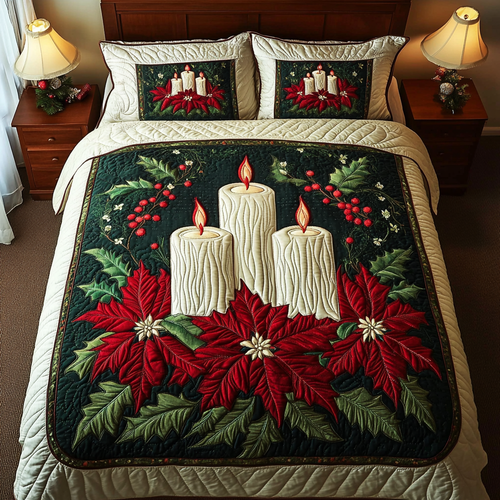 Holiday Glow 3-Piece Quilted Bedding Set NCU0VH387
