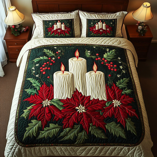 Holiday Glow 3-Piece Quilted Bedding Set NCU0VH387