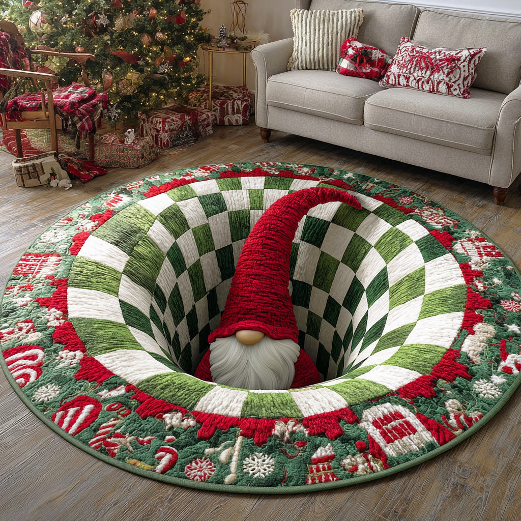 Holiday Gnome Joy Round Carpet NCU0TD1278