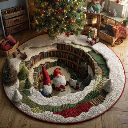 Holiday Gnomehole Quilted Round Mat NCU0PT10456