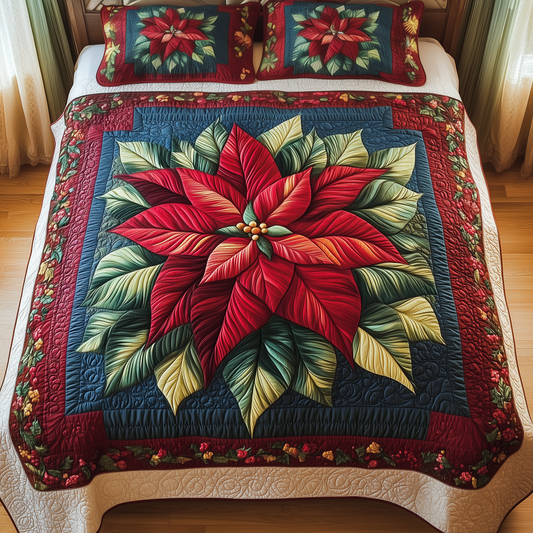 Holiday Grace 3-Piece Quilted Bedding Set NCU0VH1063