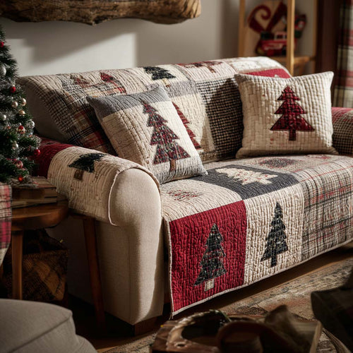 Holiday Greenery Quilted Sofa Cover NCU0NT11262