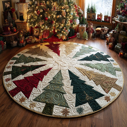 Holiday Grove Quilted Round Mat NCU0TV411