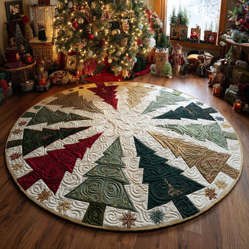 Holiday Grove Quilted Round Mat NCU0TV411