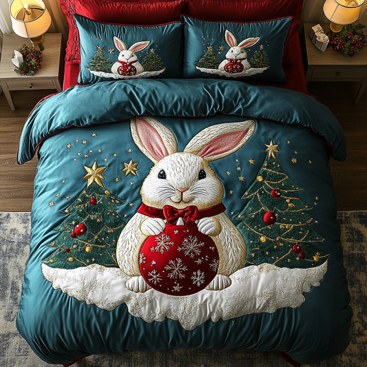 Holiday Hare Magic 3-Piece Quilted Bedding Set NCU0DK2592