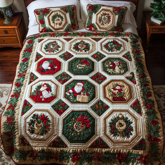 Holiday Harmony 3-Piece Quilted Bedding Set NCU0PT2508