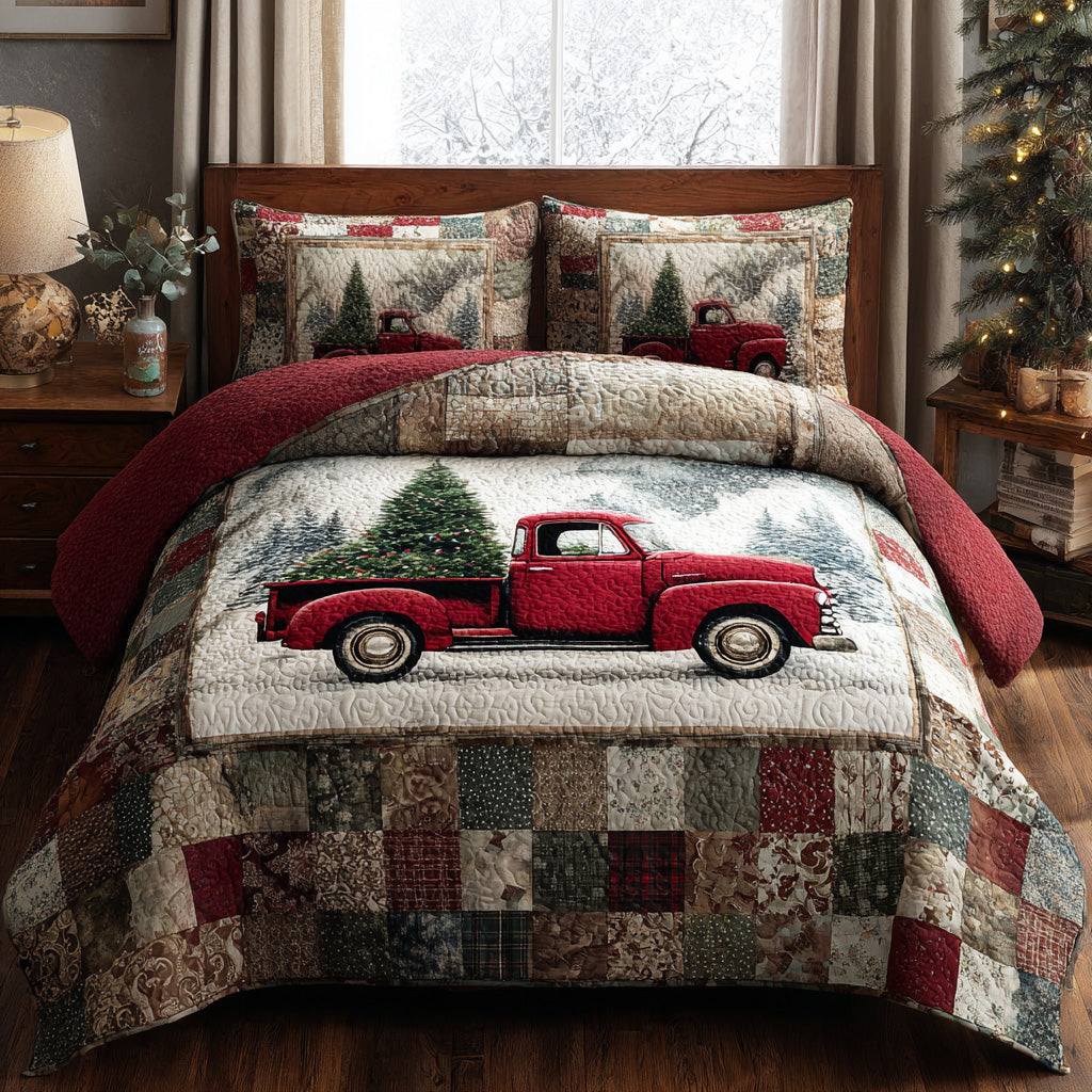 Holiday Haul 3-Piece Quilted Bedding Set NCU0DV7639