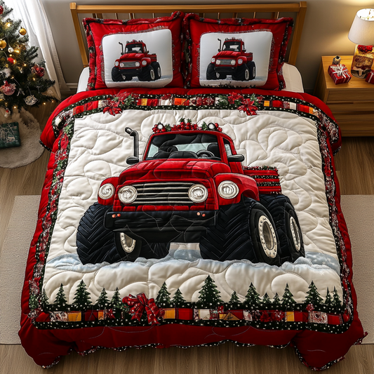 Holiday Hauler 3-Piece Quilted Bedding Set NCU0TL2244