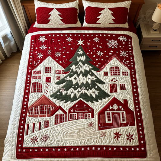 Holiday Haven 3-Piece Quilted Bedding Set NCU0VH472