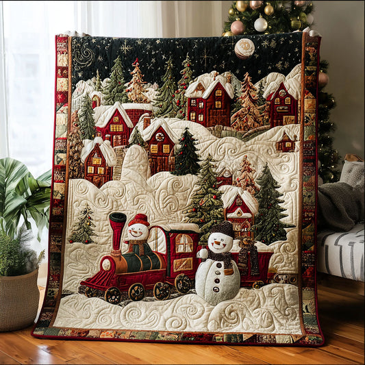 Holiday Hearth Train Quilted Blanket NCU0PT9138