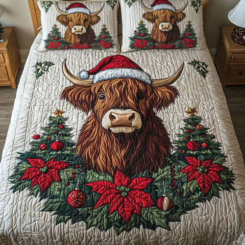 Holiday Herd 3-Piece Quilted Bedding Set NCU0VH1069