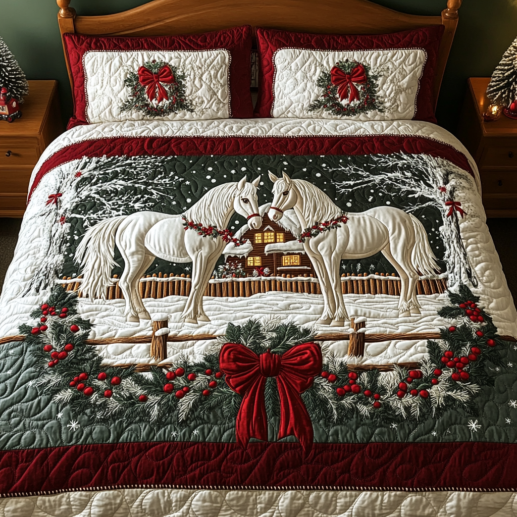 Holiday Herd 3-Piece Quilted Bedding Set NCU0VH896