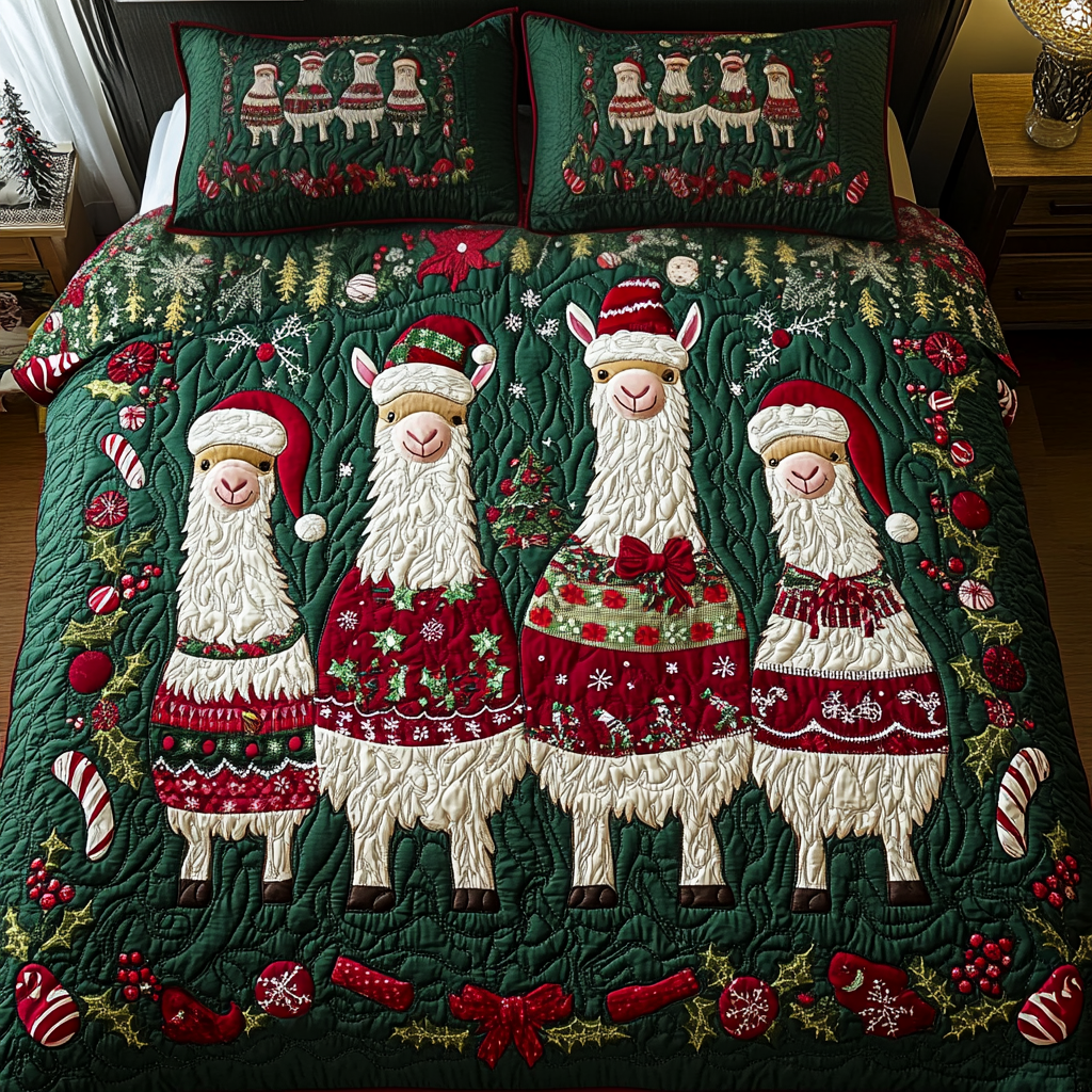 Holiday Herd 3-Piece Quilted Bedding Set NCU0VH998