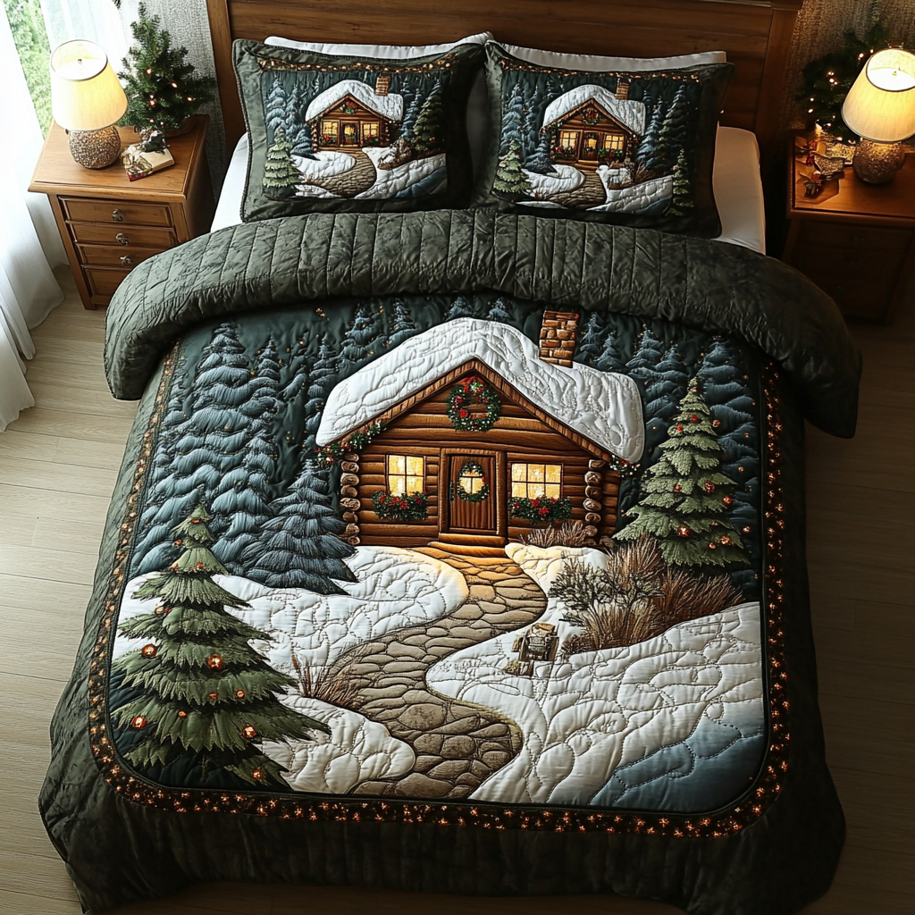 Holiday Home 3-Piece Quilted Bedding Set NCU0DK9845