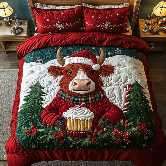 Holiday Horns 3-Piece Quilted Bedding Set NCU0DK2675