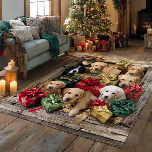 Holiday Labrador Retriever Area Rug NCU0HH1438