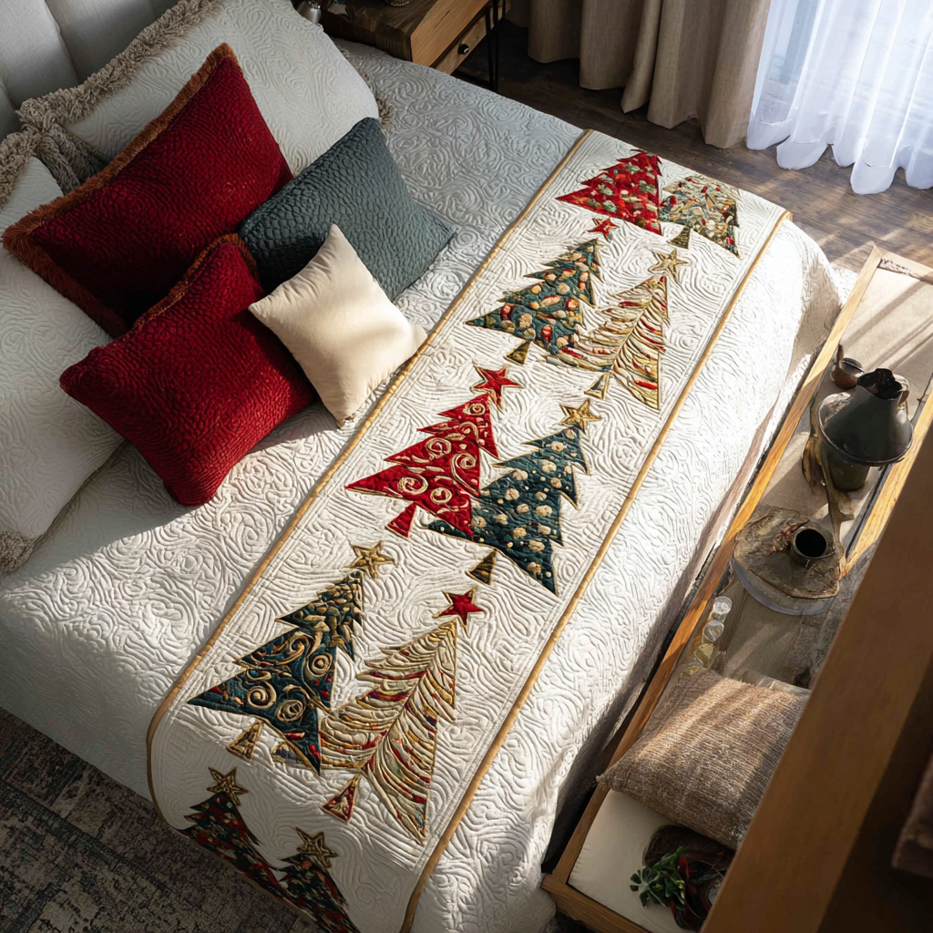 Holiday Lights Quilted Bed Runner NCU0DK9919