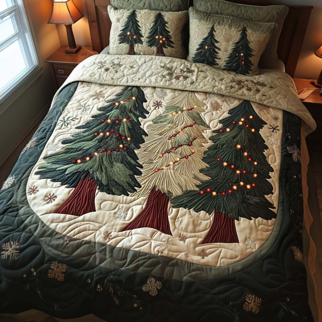 Holiday Magic 3-Piece Quilted Bedding Set NCU0NT11025