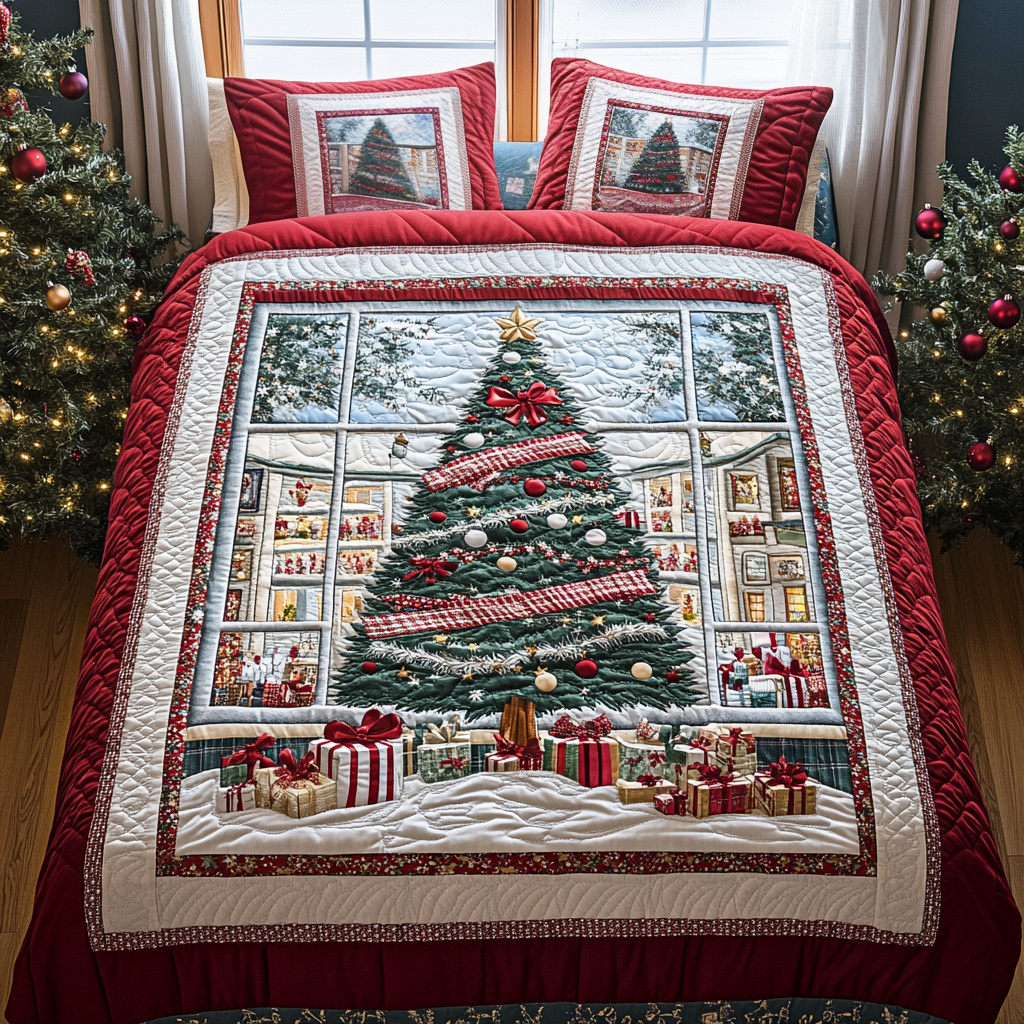 Holiday Magic 3-Piece Quilted Bedding Set NCU0VH955