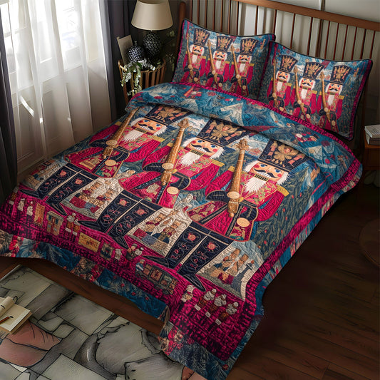 Holiday Nutcracker 3-Piece Quilted Bedding Set NCU0TL1590