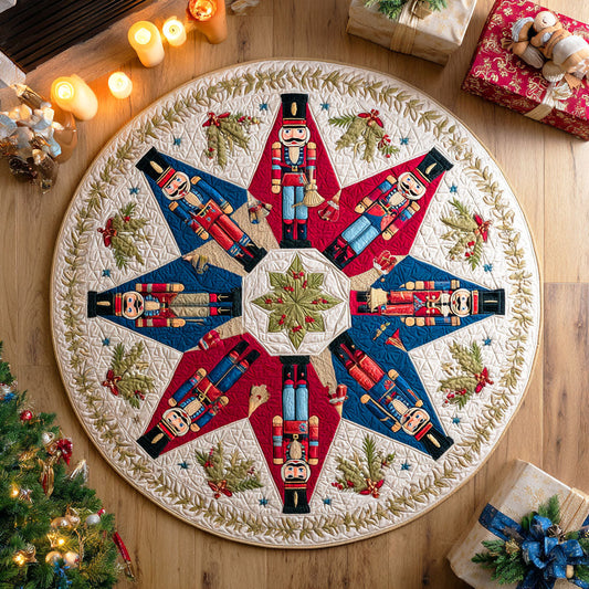 Holiday Nutcracker Quilted Round Mat NCU0TD826